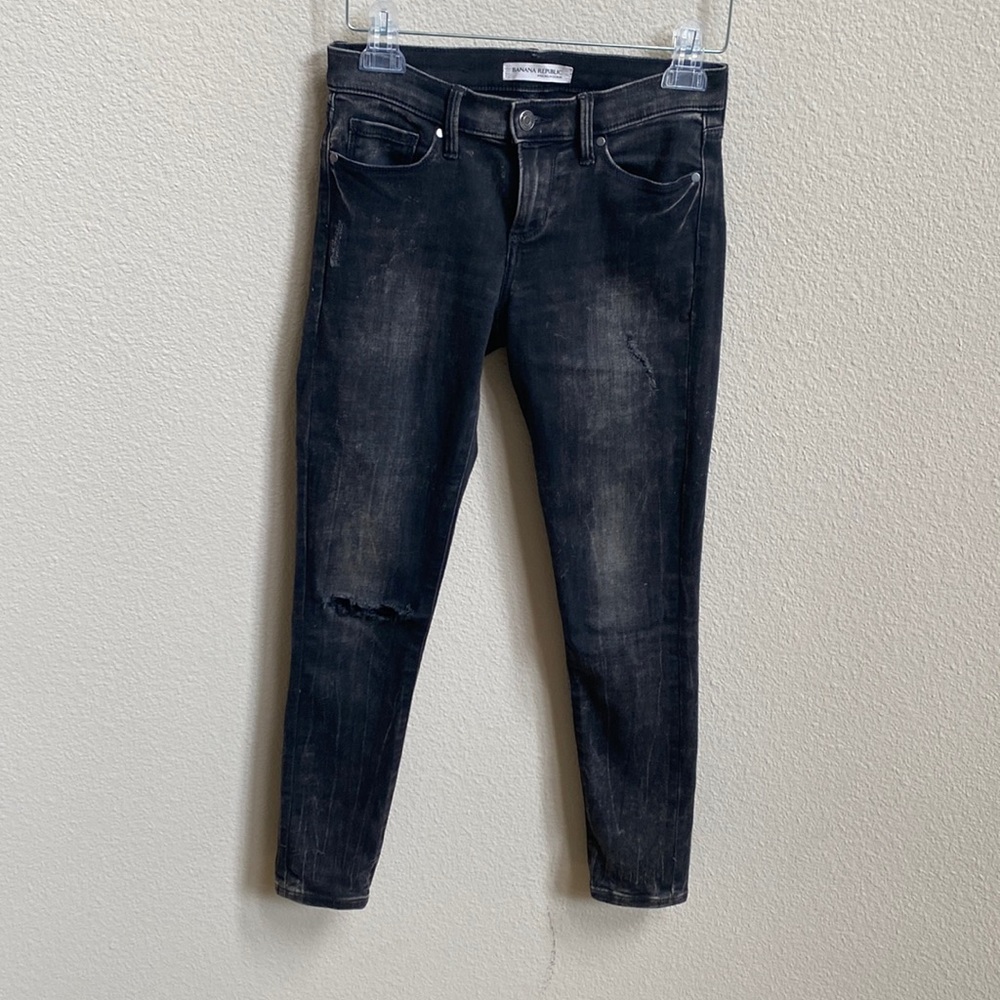 Banana Republic Black Denim Skinny Jeans Sz 24P